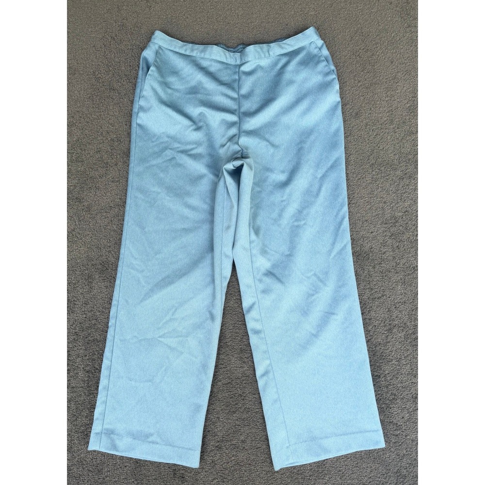 Alfred Dunner Womens Blue Straight Leg Elastic Waist‎ Pull On Trousers Size 14
